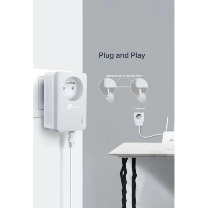 CPL DUO TP-Link AV600 Mbps avec prise intégrée - TL-PA4015PKIT