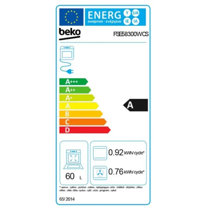 Cuisinière induction BEKO FSE58300WCS