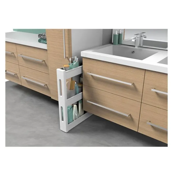 Desserte à roulettes MOBILO SLIM blanc