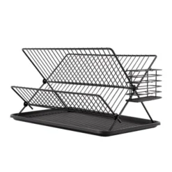 Egouttoir COSYLIFE métal noir pliable