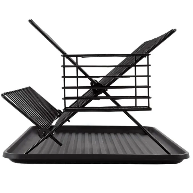 Egouttoir COSYLIFE métal noir pliable