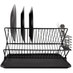 Egouttoir COSYLIFE métal noir pliable