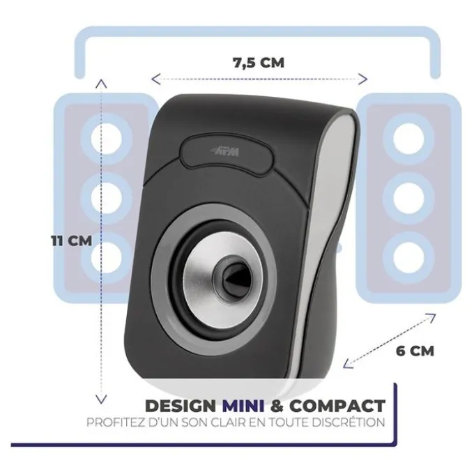 Enceintes APM Filaires USB 2.0 - Duo Haut-Parleurs PC