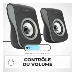 Enceintes APM Filaires USB 2.0 - Duo Haut-Parleurs PC