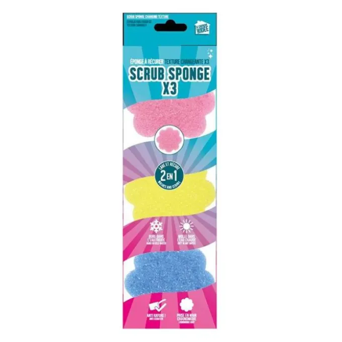 Eponges SCRUB fleur x3