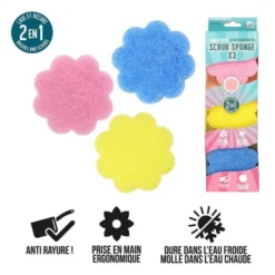 Eponges SCRUB fleur x3