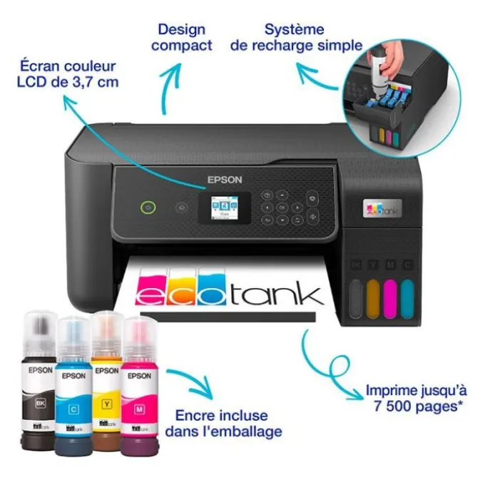 Imprimante EPSON EcoTank ET-2871 multifonction à réservoir