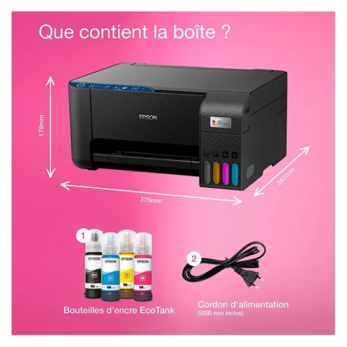 Imprimante EPSON EcoTank ET-2861 multifonction à réservoir