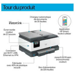 Imprimante multifonction HP OJ PRO 8124e éligible instant ink