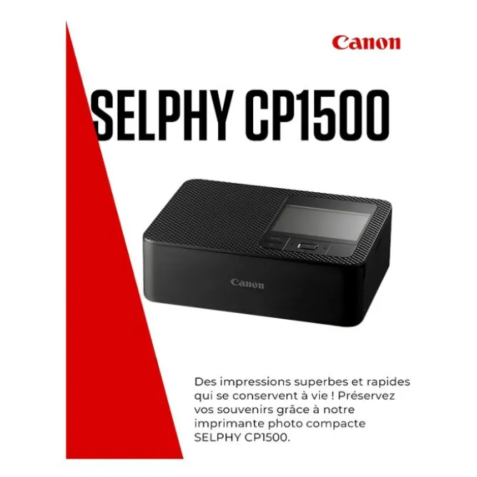 Imprimante photo wifi CANON SELPHY CP1500 noire - impression format photo (10x15cm)