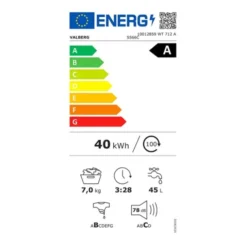 Lave-linge top 7 kg VALBERG WT 712 A S566C