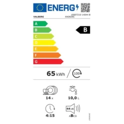 Lave-vaisselle 14 couverts 60 cm VALBERG 14S44 B XAD929C