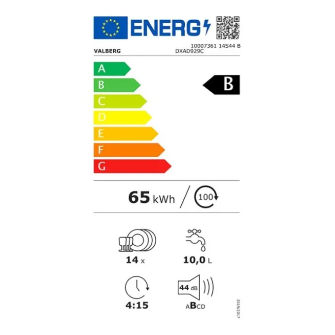 Lave-vaisselle 14 couverts 60 cm VALBERG 14S44 B DXAD929C