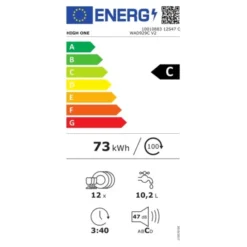 Lave-vaisselle 12 couverts HIGH ONE 12S47 C WAD929C V2