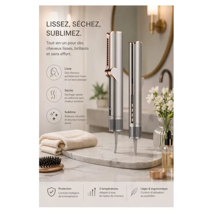 Lisseur SILVER STYLE séchant 2en1 LISS'AIR