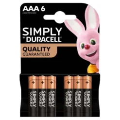 Lot de 6 Piles DURACELL Simply AAA - LR03
