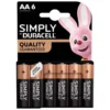 Lot de 6 Piles DURACELL Simply AA - LR06