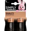 Lot de 2 Piles DURACELL Simply C - LR14