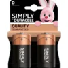 Lot de 2 Piles DURACELL Simply D - LR20