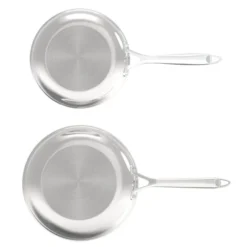 Lot de 2 poêles VALBERG inox 18/10 triply 24 28cm