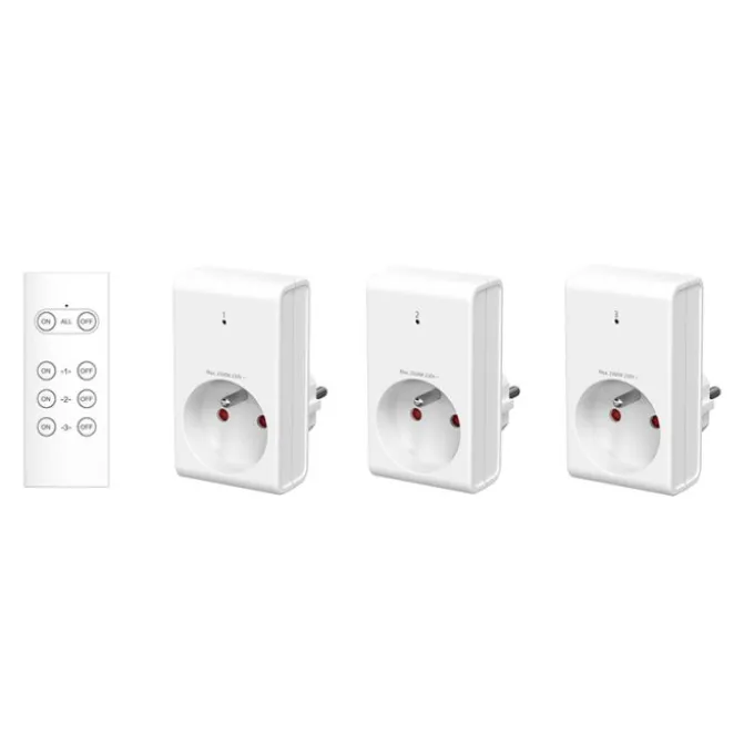 Lot de 3 prises GAO Télécommandées Blanches