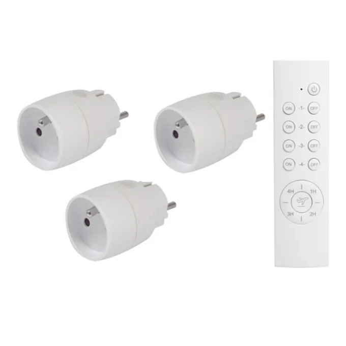 Lot de 3 prises LINK2HOME Télécommandées Blanches