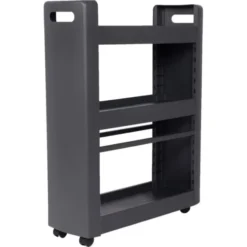 Meuble à roulettes 3 niveaux anthracite