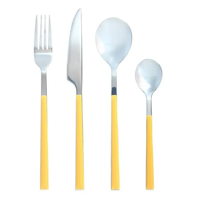 Ménagère 24 pièces coloris safran