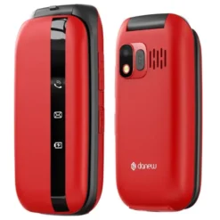 Mobile DANEW K43 4G à clapet Rouge