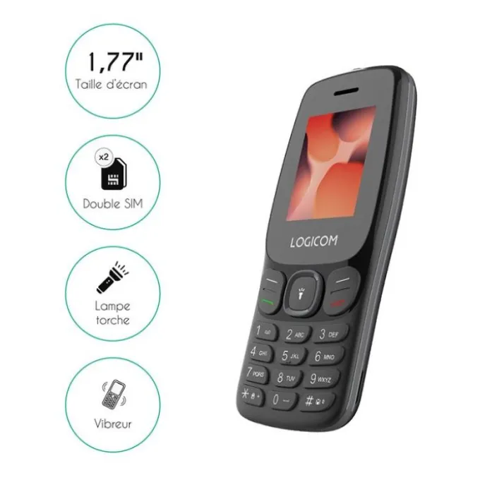 Mobile LOGICOM E45 4G 128Mo Noir