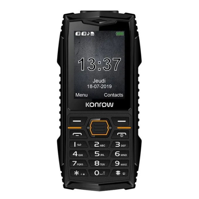 Mobile résistant eau et poussières KONROW STONE PLUS 2,4" Noir