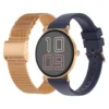 Montre connectée ECHO Rainbow Sunset bleu - Or rose - 2 bracelets
