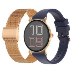 Montre connectée ECHO Rainbow Sunset bleu - Or rose - 2 bracelets