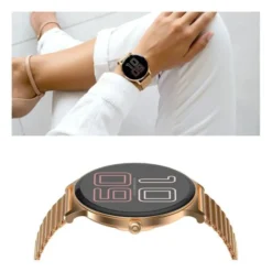 Montre connectée ECHO Rainbow Sunset bleu - Or rose - 2 bracelets