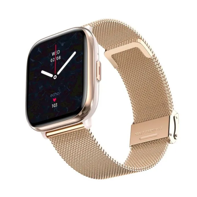 Montre connectée ECHO Rainbow Nano Bracelets Rose + Métal Gold
