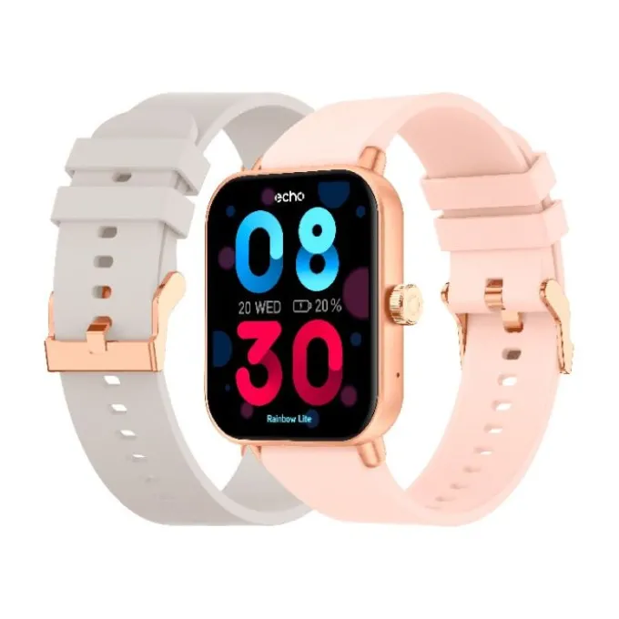Montre connectée ECHO Rainbow Lite Rose + bracelet Gris