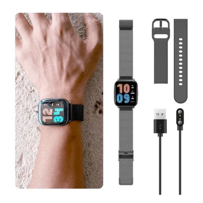 Montre connectée ECHO Rainbow Nano Bracelets Gris + Métal