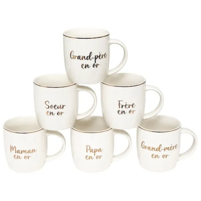 mug céramique 34cl "famille en or"