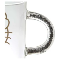 Mug verre 30CL Hello Kitty anse paillettes