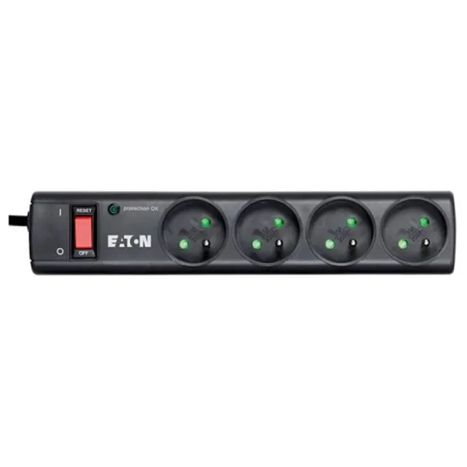 Multiprise parafoudre EATON 4 prises Noire - Cable 1m