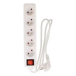Multriprise ELECTRO DEPOT 5 prises avec interrupteur Blanche - Cable 1m