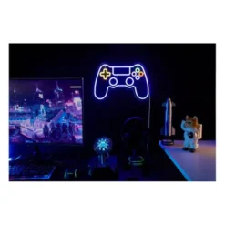 Néon mural LED manette multicolore 40cm