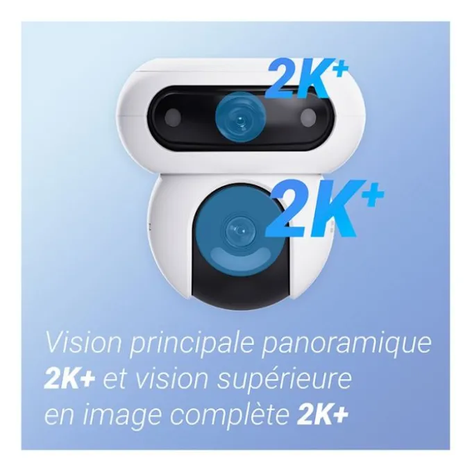 Pack caméra de sécurité EZVIZ HB90 4MP 2K+ avec panneau solaire et carte MSD 64Go