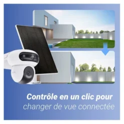 Pack caméra de sécurité EZVIZ HB90 4MP 2K+ avec panneau solaire et carte MSD 64Go