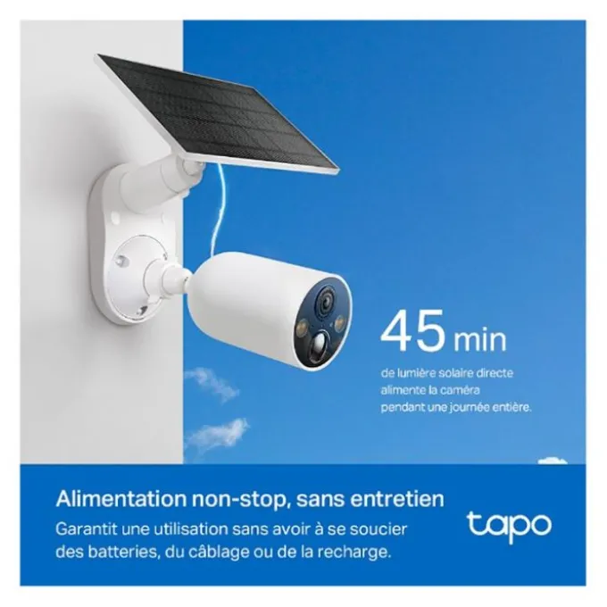 Pack caméra de surveillance TAPO TC82 KIT 3MP 2K + panneau solaire