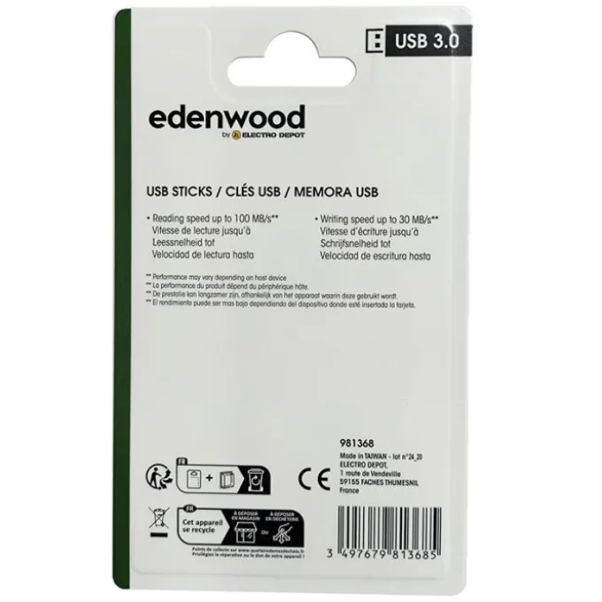 Pack de 3 clés 3.0 USB EDENWOOD 32Go - TOTAL 96Go