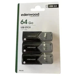 Pack de 3 clés 3.0 USB EDENWOOD 64Go - TOTAL 192Go