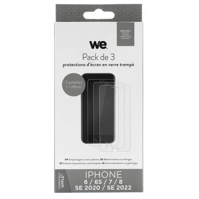 Pack de 3 Films de protection WE APPLE iPhone 7/8/SE