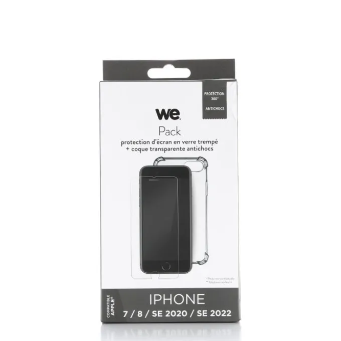 Pack Film de protection + Coque WE APPLE iPhone 7/8/SE