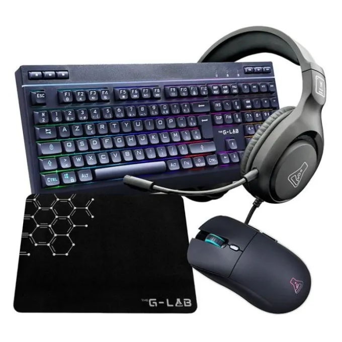 Pack gaming THE G-LAB COMBO ELECTRON 4en1 clavier et souris sans fil